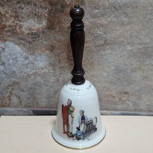 Gorham Norman Rockwell Chilly Reception Porcelain Bell 1980